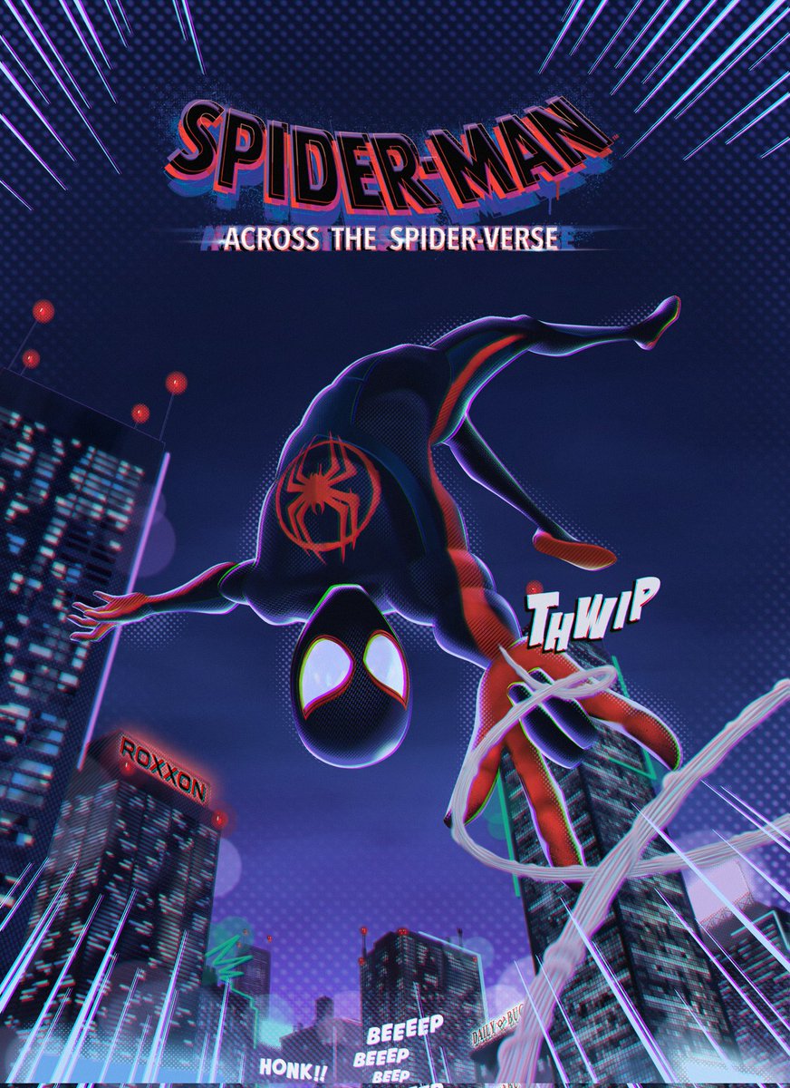 PAINT__ing's tweet photo. I finally saw @SpiderVerse, and unbelievably, it beats the first one. The music is incredible, the story is amazing and the animation is spectacular.

 Give it up to @SonyAnimation.

 What do you think of my poster?

#Spiderman #SpiderVerse #SpiderManAcrossTheSpiderVerse https://t.co/vgH96Ctfio