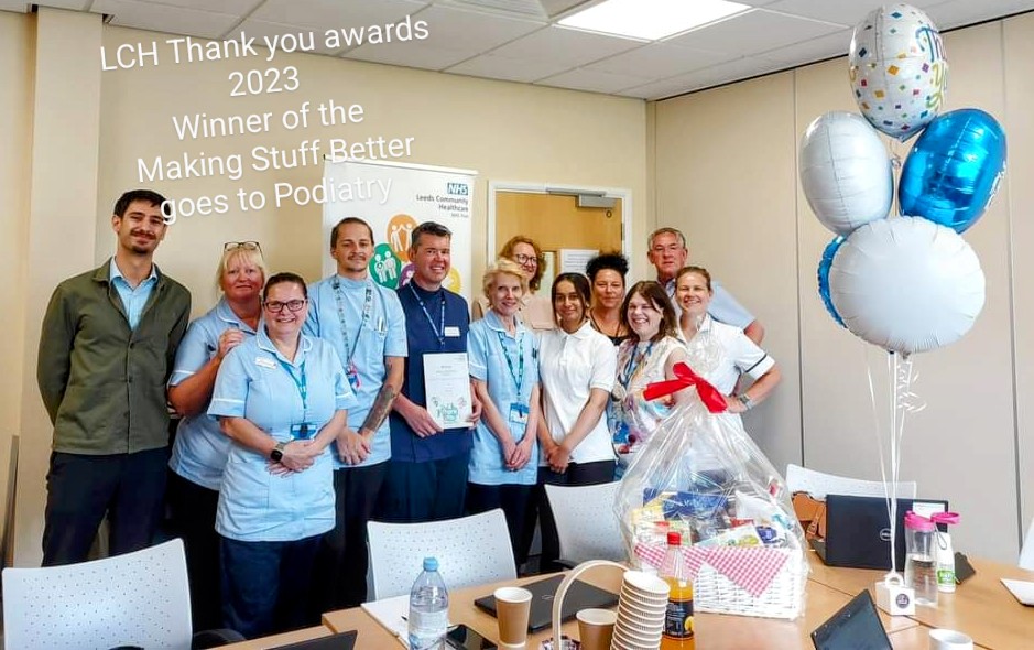 Great news for our Awesome #podiatry team at @LCHNHSTrust . The team are always looking at making stuff better. This award will inspire us to keep working together for benefit of our patients.