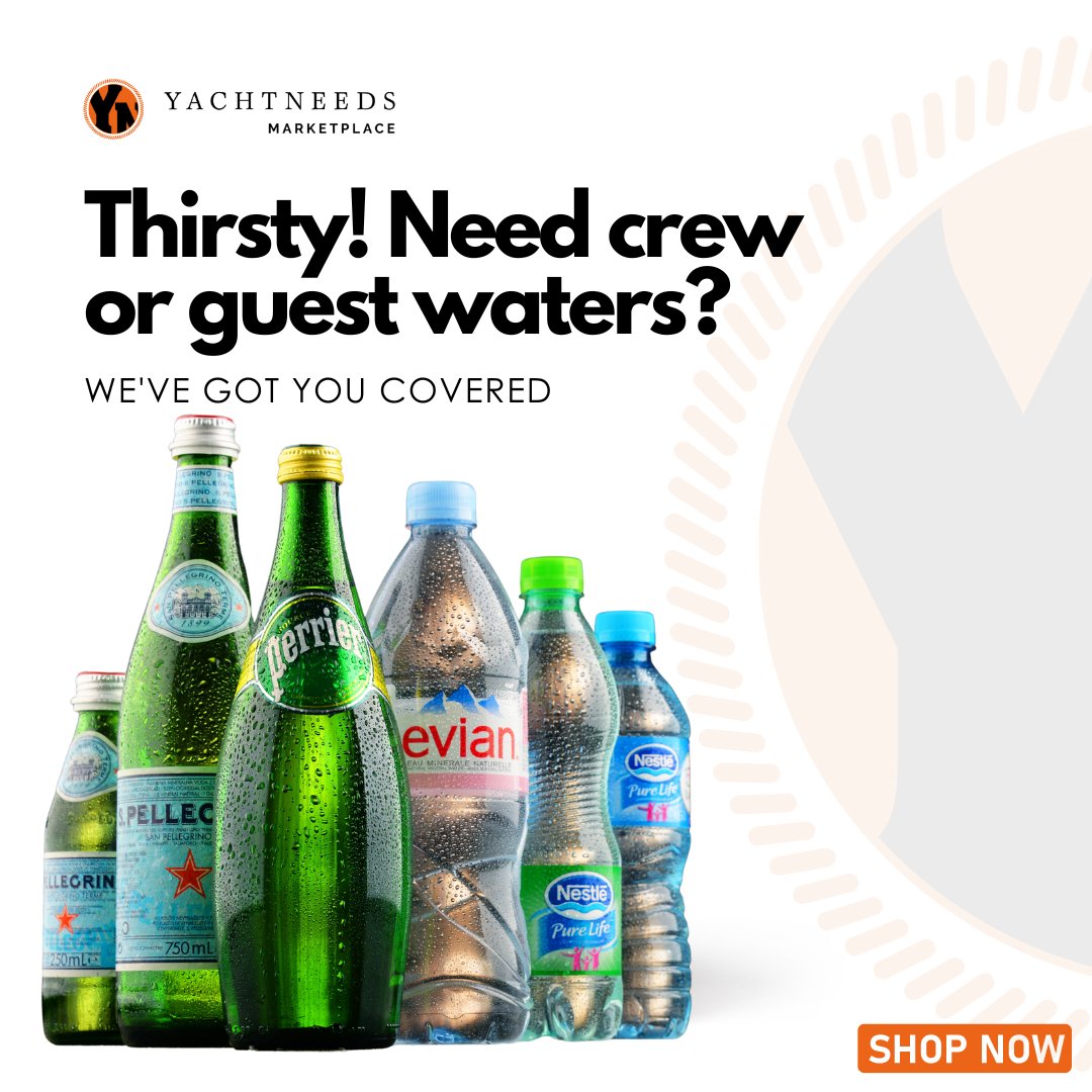 If you’re looking for the luxury drinking water for your crew and guests, look no further! Our range of luxury drinking water is the perfect choice for anyone who wants to stay hydrated while enjoying the summer season onboard. 
yachtneeds.com/catalog/waters