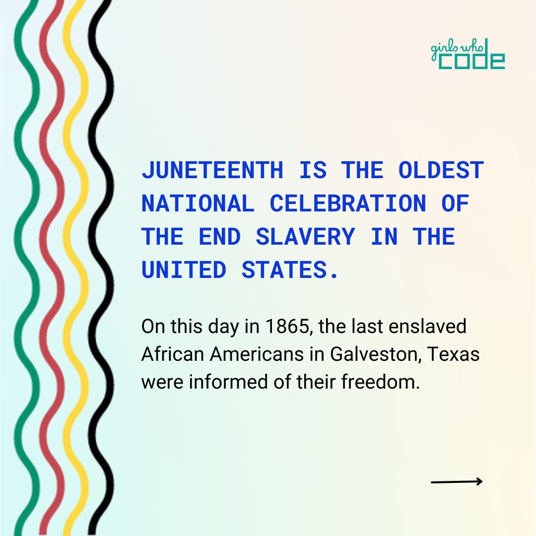 Today is Juneteenth, the oldest national celebration of the end of slavery in the United States. On this day in 1865 the last enslaved African Americans in Galveston, Texas, were informed of their freedom.