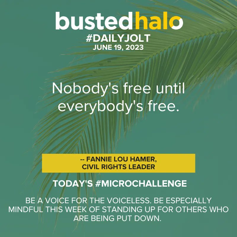 Today we celebrate #Juneteenth and the emancipation of enslaved African Americans. This special #DailyJolt comes from #FannieLouHamer. bustedhalo.com