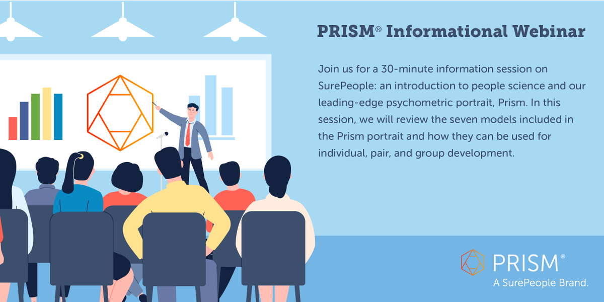 In the pursuit of better understanding of those we work with, join us for a webinar about #peopleanalytics & Prism® on June 22nd. 

Registration is open to all here:
hubs.ly/Q01Tx26T0 

#coachmindset #psychometrics #emotionalintelligence #mindsetmonday #surepeople