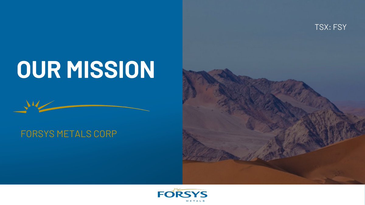 Forsys is committed to being recognized as a key provider of uranium and doing what is necessary to help sustain and improve the world around us. For more on our mission, see here: forsysmetals.com/corporate-over… $FSY #Mining #PreciousMetals #Exploration #Drilling #Uranium #Investing