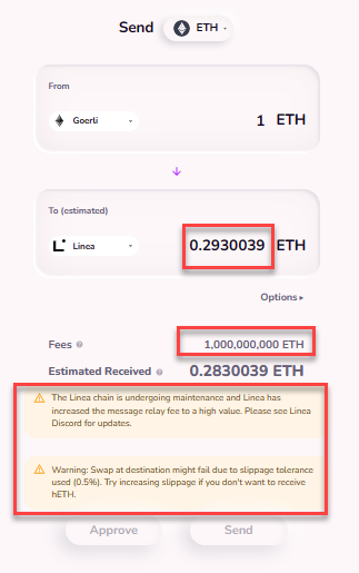 dabberp2e's tweet photo. @LineaBuild Please fix this.  Can we get 1 Linea ETH or more for 1 Goerli ETH.  We need a lot to complete these tasks. https://t.co/ttgua7AfG7