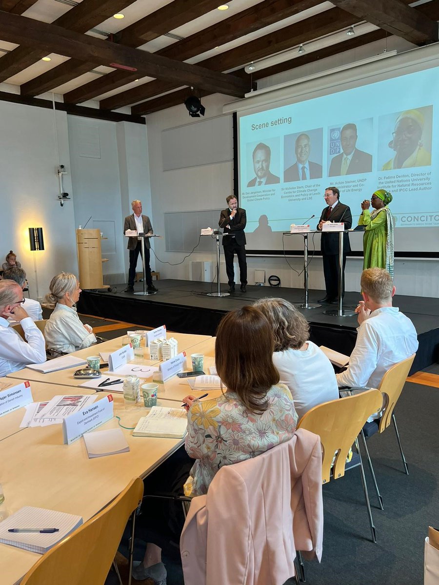 ASteiner's tweet photo. The world is in a climate emergency &amp; together we must act now. 

At 🇩🇰 Integrating Sustainable Development &amp; Climate Change Conf. hosted by @DanishMFA &amp; @concito. 

I am joining a discussion w @DanJoergensen @Fatima_Denton on integrating #SustDev for a just &amp; green transition. https://t.co/9sxJZFLFXd