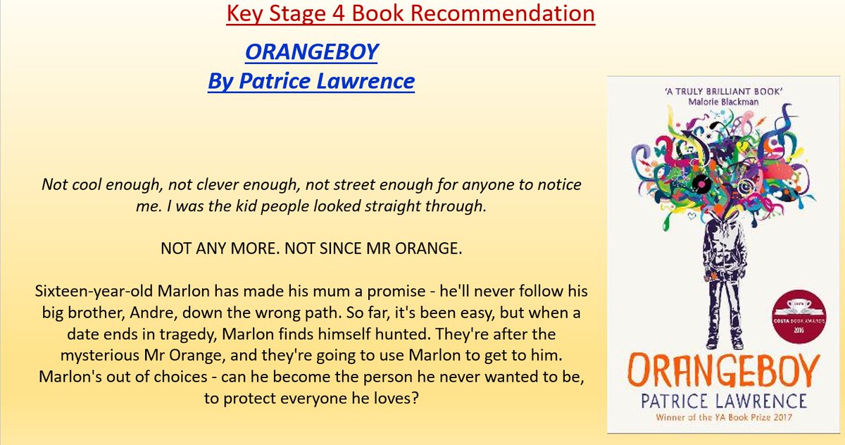 Book Recommendation KS4
#WeLoveBooks #TeamChalfonts