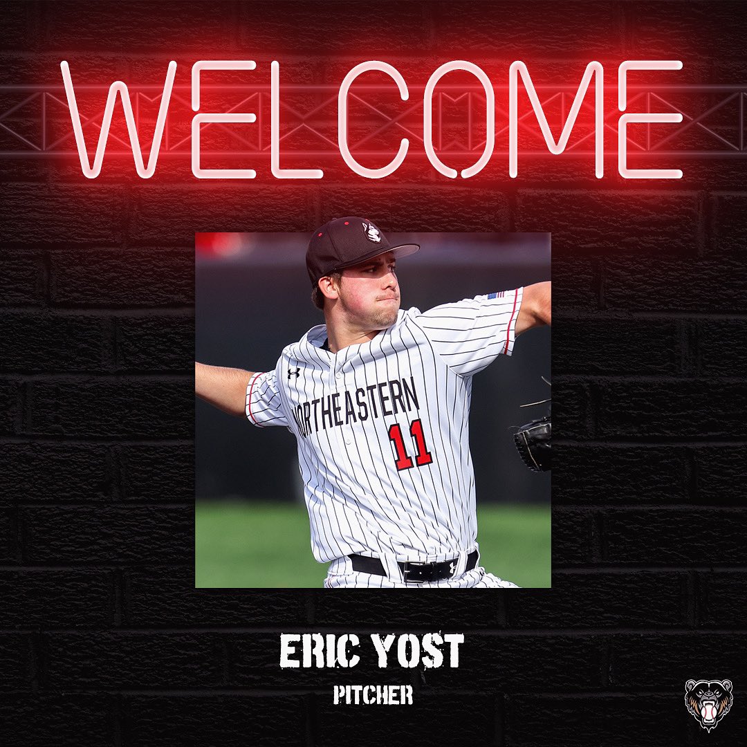 Excited to have Northeastern University righty, Eric Yost, give us some innings before he heads off to play in the @OfficialCCBL! #GoBears