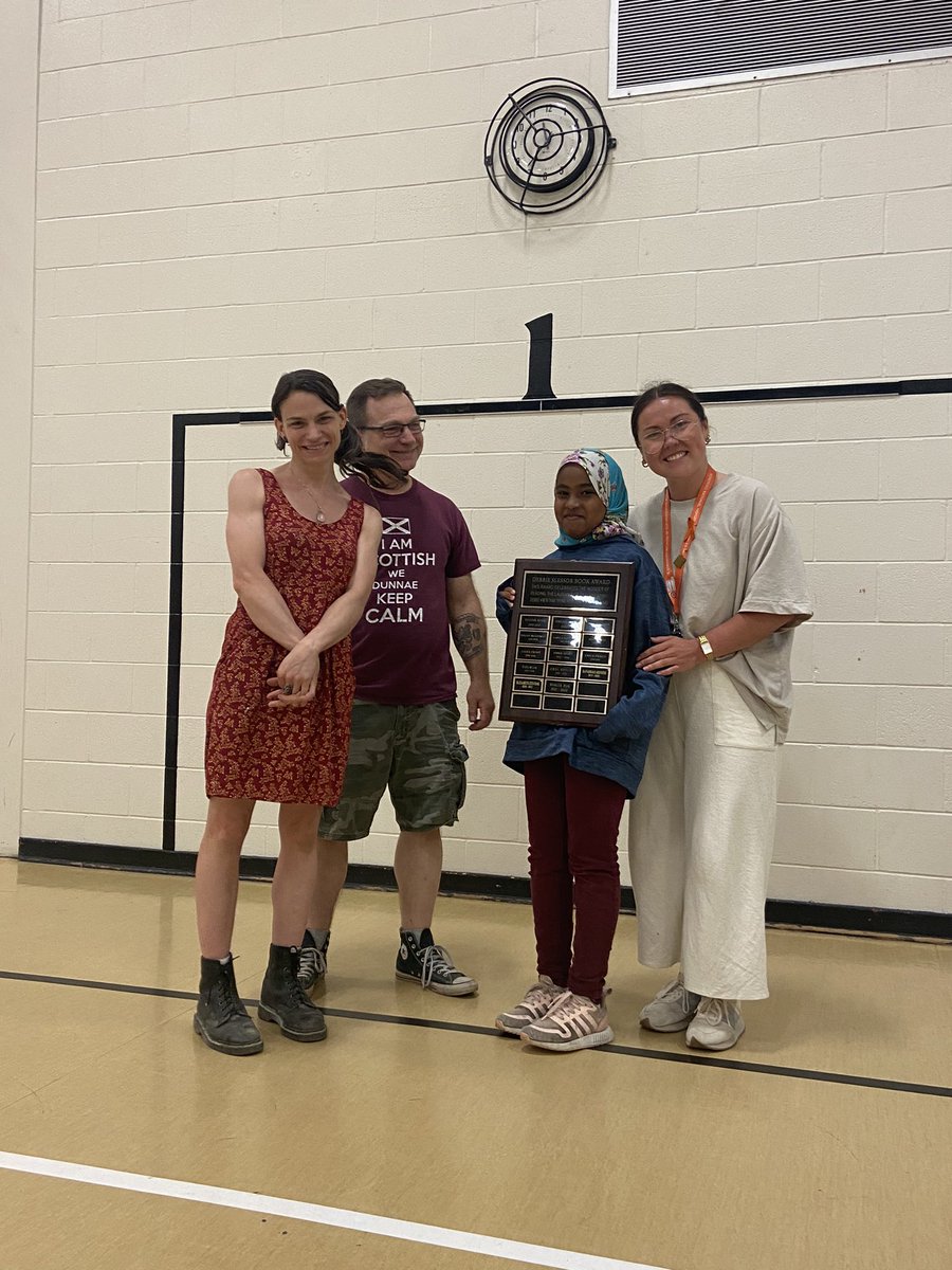 Congratulations to Islam Rahman for being chosen as the recipient of the Debbie Slessor Award. 

Given in honour of Debbie to a Grade 5 student who shows passion &amp; growth in reading &amp; literature. Thank you to the Slessor family for joining us today.

<a href="/MillarLannea/">Lannea Millar</a> @WinnipegSD