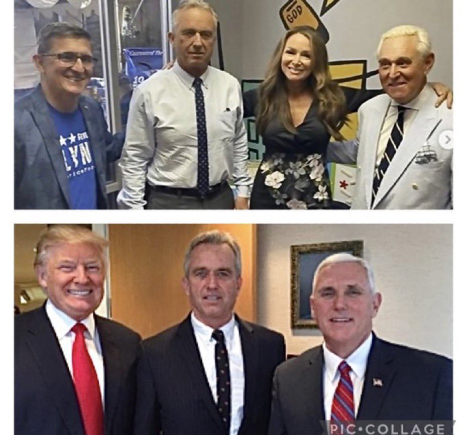 RFK Jr is who he associates with

Michael Flynn-pleaded guilty to a felony

Roger Stone-found guilty on 7 counts of obstruction and witness tampering

Donald Trump - Arested for 31 felony counts, including espionage

RFK Jr. A junkie, pleaded guilty to heroin possession
