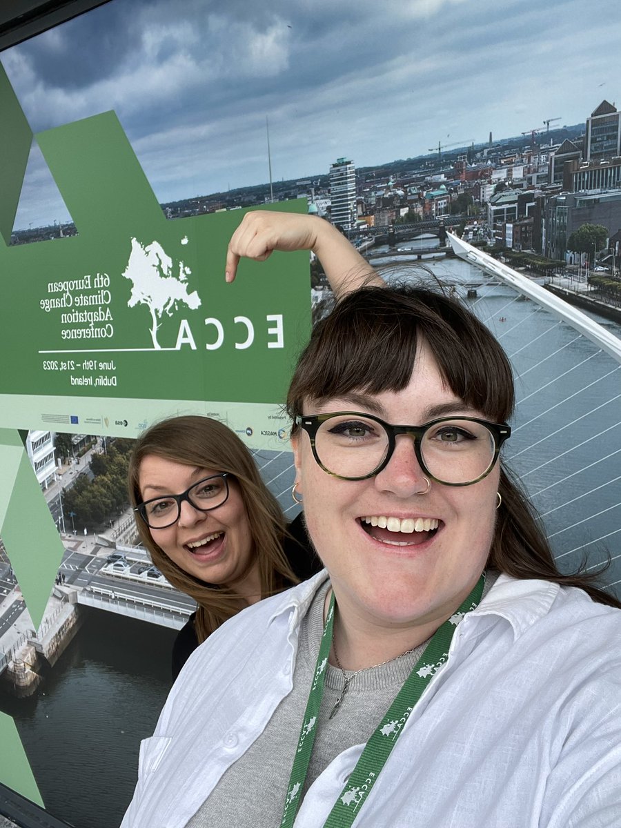 mich_ochsner's tweet photo. Excited to be at the European Climate Change Adaptation Conference in Dublin 🥳 nice to catch up Dr. @sarahvgreenham who just successfully defended her PhD thesis 😁 come check out our posters! #ECCA2023 https://t.co/fuuMh2F7c2