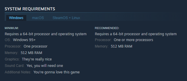Moonstone_game's tweet photo. System requirements for Moonstone Island? Oh yeah. We got them. https://t.co/HAR7mcwstH
