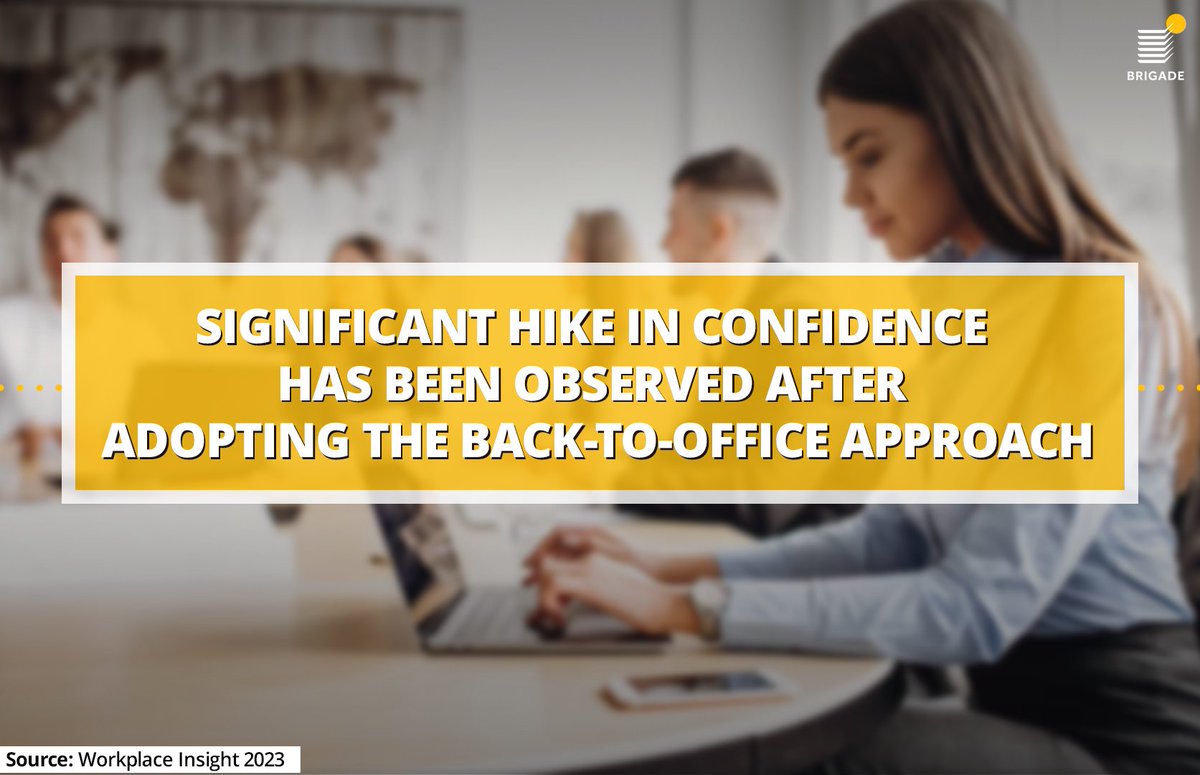 BrigadeWrkspace's tweet photo. While the popular belief might be, that working from home is effective, this research suggests that the WFO approach helps employee confidence.
Let us know your thoughts on this!
#WorkspacesbyBrigade #OfficeSpacesbyBrigade #BrigadeGroup #WorkSpace #CommercialRealEstate https://t.co/r1I59KoiHU