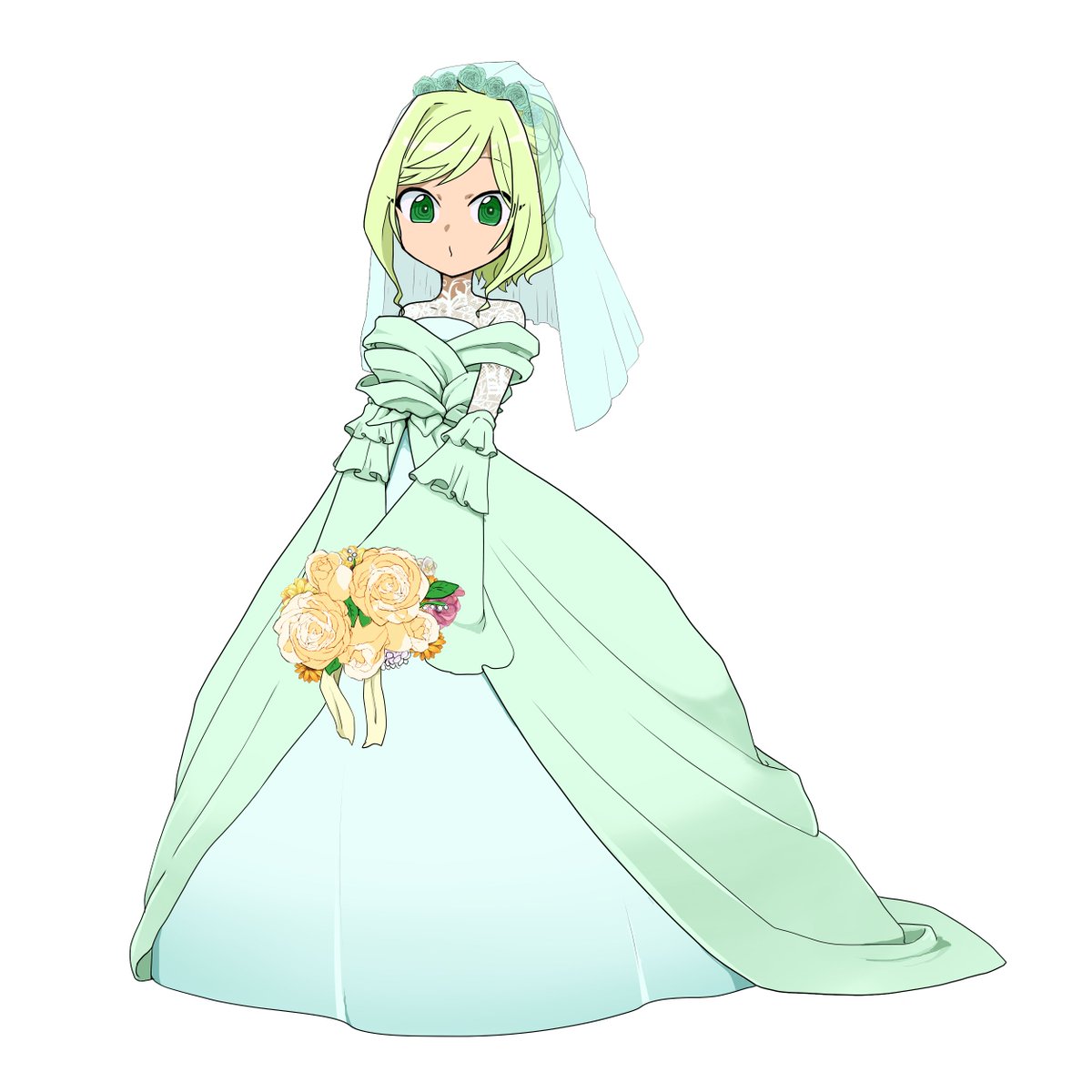 「#創ブレちゃんブライダル描き合い企画 うましかさんもクソデカ画像サイズのネギちゃ」|うましかユキのイラスト