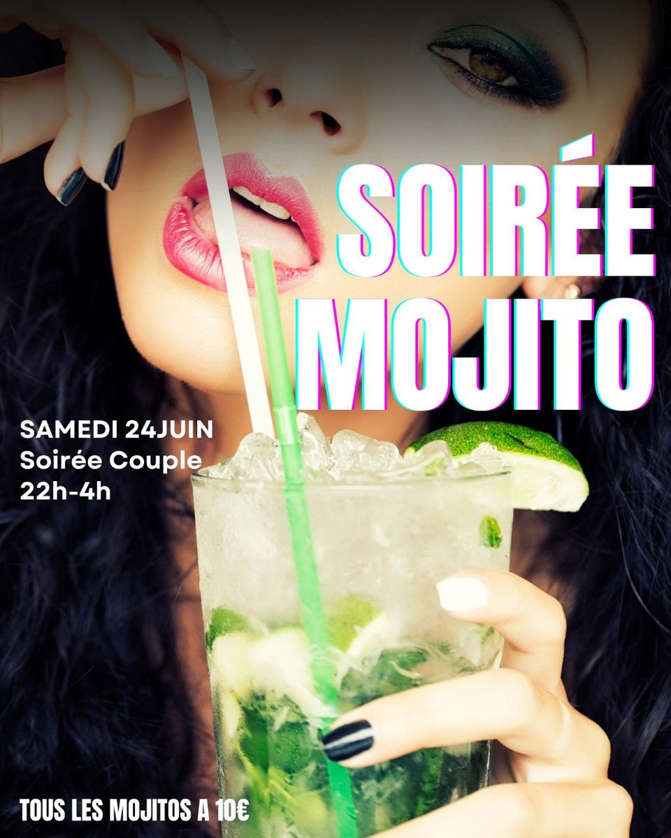 LeBilitis's tweet photo. Samedi 24 juin c'est soirée couple 👕👗et... mojito ! Tous les mojitos à 10€ 🍸 https://t.co/KzK843R03j