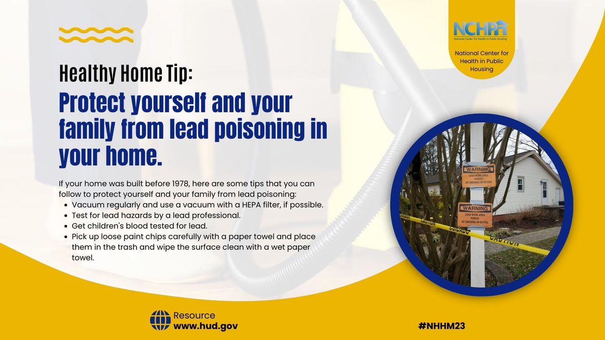 For #NationalHealthyHomesMonth, we are sharing some information on lead poisoning in homes. #NHHM23

#fqhc #fqhcs #healthcenters #healthyhomes #chcs