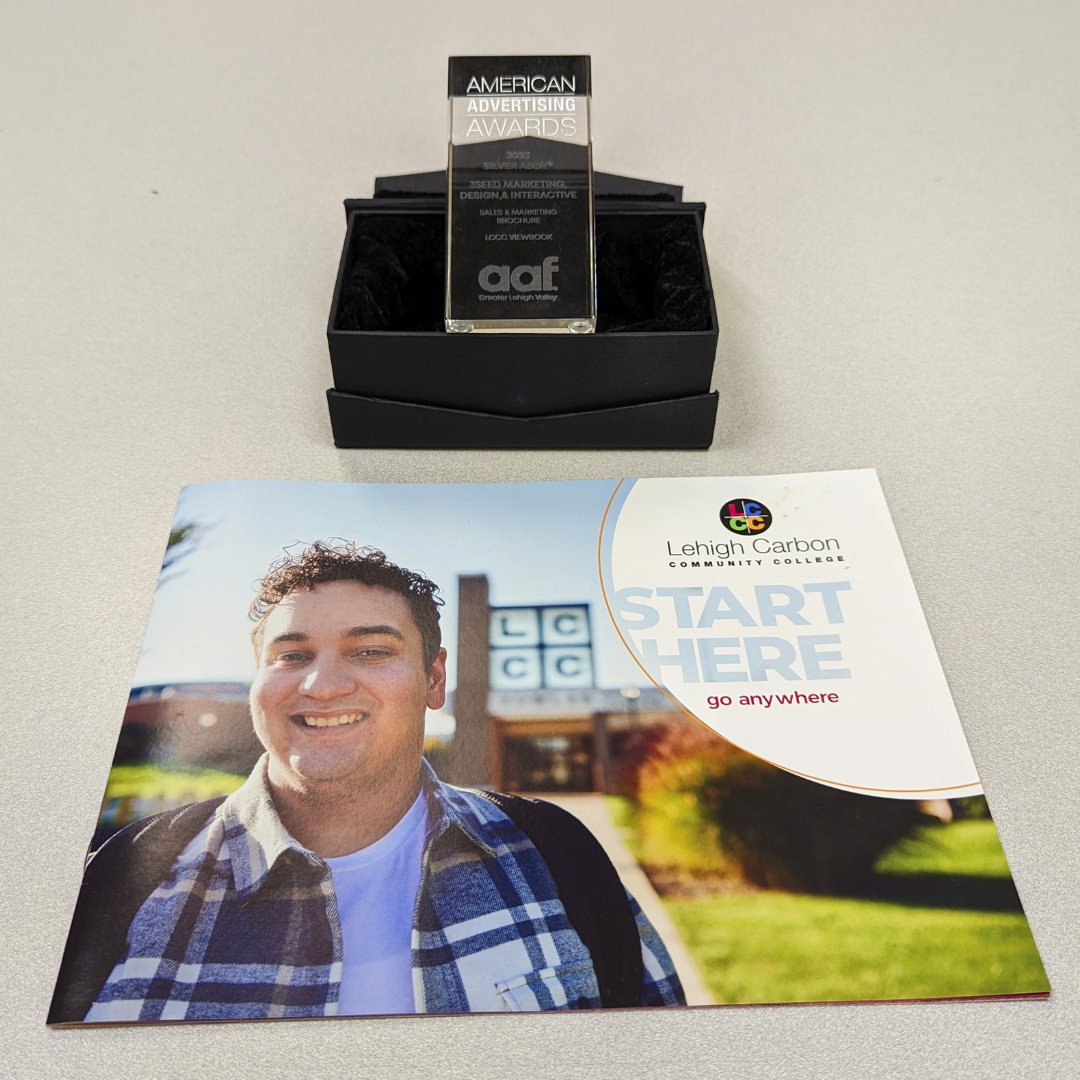 LehighCarbonCC's tweet photo. LCCC, in partnership with the college's ad agency, @3SeedMarketing, was awarded a Silver Addy Award for the 2023 LCCC viewbook at this year's Greater Lehigh Valley Advertising Awards!
#LehighCarbonCC #AddyAwards #SilverAddy https://t.co/bgf3vmOkYh