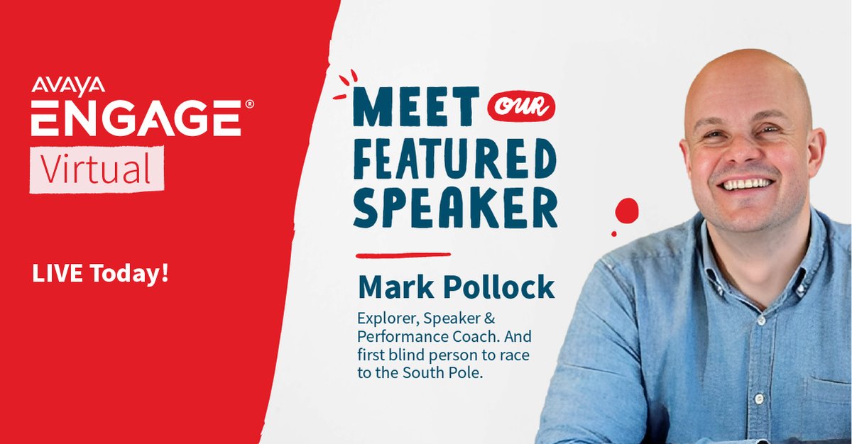 NOW ON STAGE! Come and enjoy Mark Pollock at #AvayaENGAGE 
virtual.avaya.com/engage2023/home
