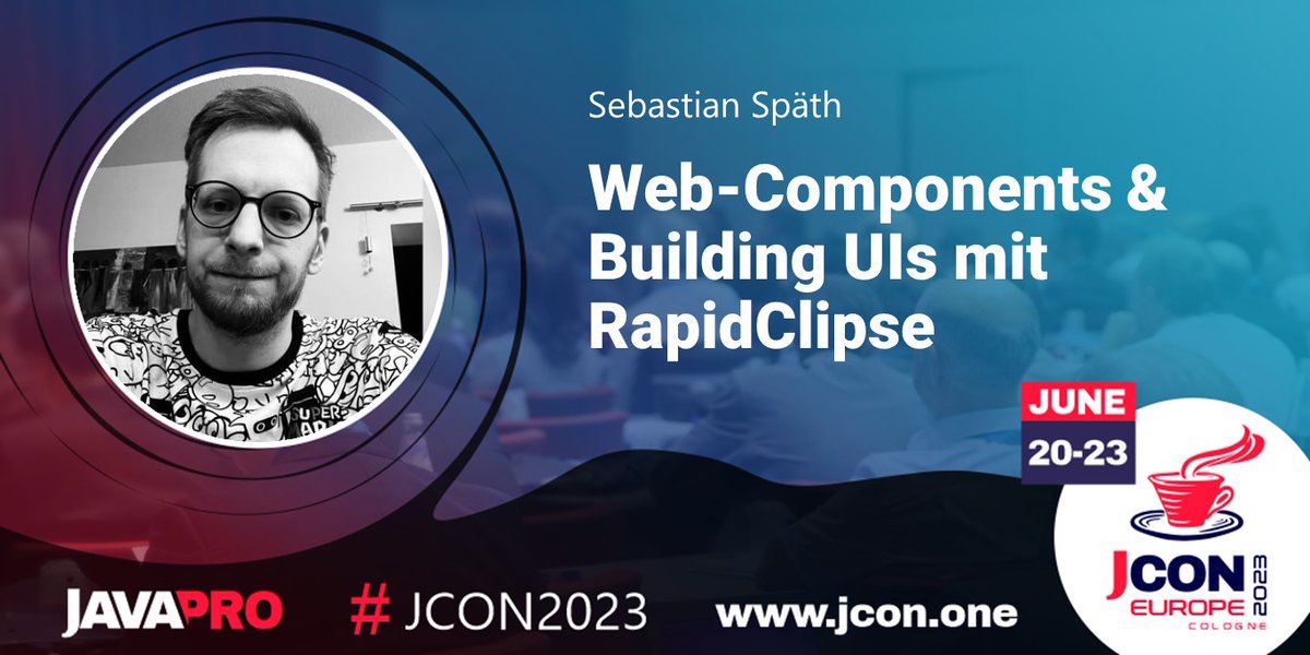 Excited about UI DEV? Join a #JCON2023 talk on #WebComponents & UI Creation with #RapidClipse! Live Demo: Experience how quickly & easily you can use RapidClipse to design graphical interfaces based on #Vaadin for #WebApplications.

June 22, 11am | German
jcon.one
