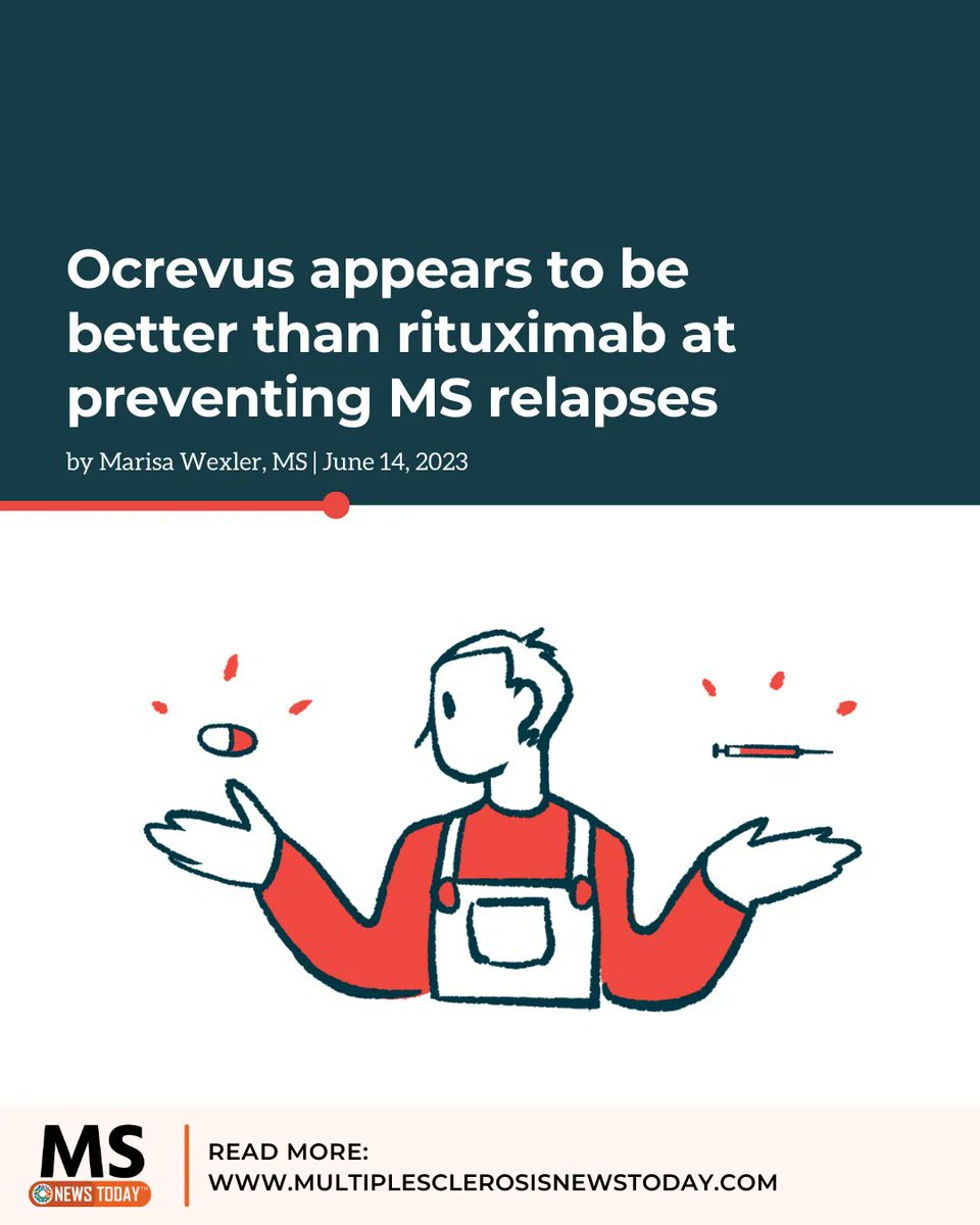An observational study of patients found that Ocrevus is more effective than rituximab at reducing relapse activity in RRMS. buff.ly/43I8m49

#multiplesclerosis #msnews #msawareness #mscommunity