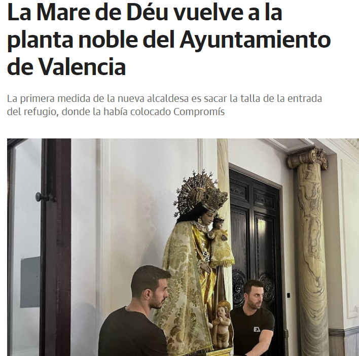 Entre la alcaldesa y el vicepresidente torero, Valencia va señalando el camino.