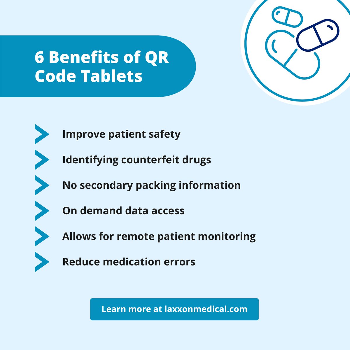LaxxonMedical's tweet photo. The benefits of QR codes cover a variety of aspects, from improving patient safety to identifying counterfeit drugs. 

Learn more about the benefits of integrated QR codes: https://t.co/Mut8KAHKlh https://t.co/YiF7lAURCm