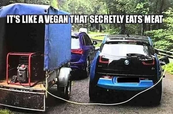 Accurate meme.

Electric vehicles are not 'green' in the slightest.

#ClimateScam