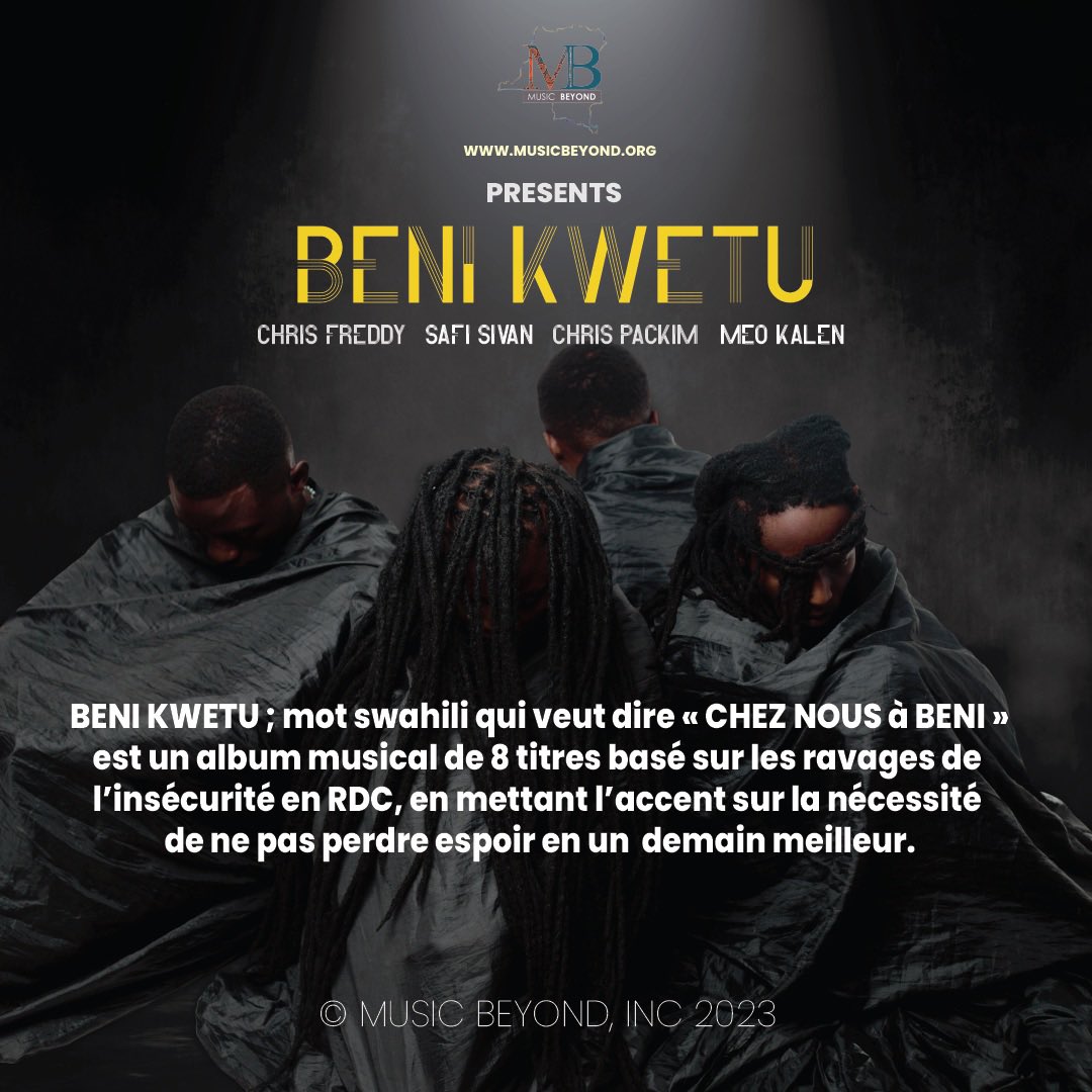 musicbeyond_org's tweet photo. 🎶 Get ready! 🎵 'Beni Kwetu' - the latest album by 4 talented young musicians from Beni, DRC - drops on June 30th exclusively on #PlayMB 📲

🎧 Experience the story of their lives, hope, fight for freedom, and support the musicians directly through PlayMB app! #BeniKwetu https://t.co/19eUOUirv8