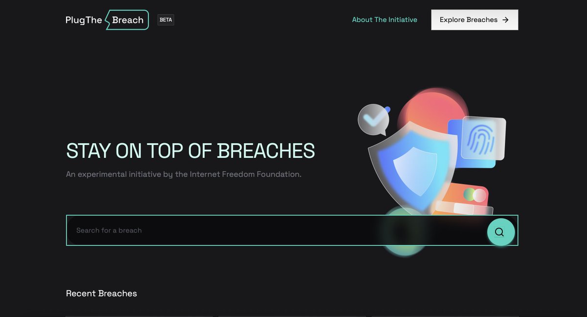 PlugTheBreach, an IFF project that tracks data breaches in India to help increase transparency, public awareness, &amp; accountability is live!
Check it out now  🎉✨ 1/5
plugthebreach.in