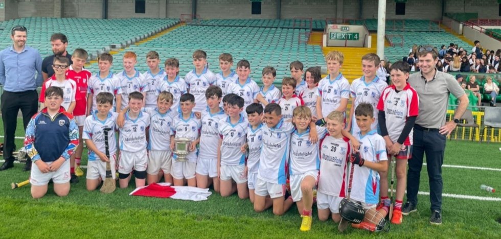 MonaleenNS's tweet image. OLO CUP CHAMPIONS.  This team has crowned a remarkable year in winning the prestigious OLO CUP today against a gallant @MungretNS. That completes the double in both codes, a first for Monaleen NS. Thank you to our wonderful coaches, the organisers and @AllianzIreland