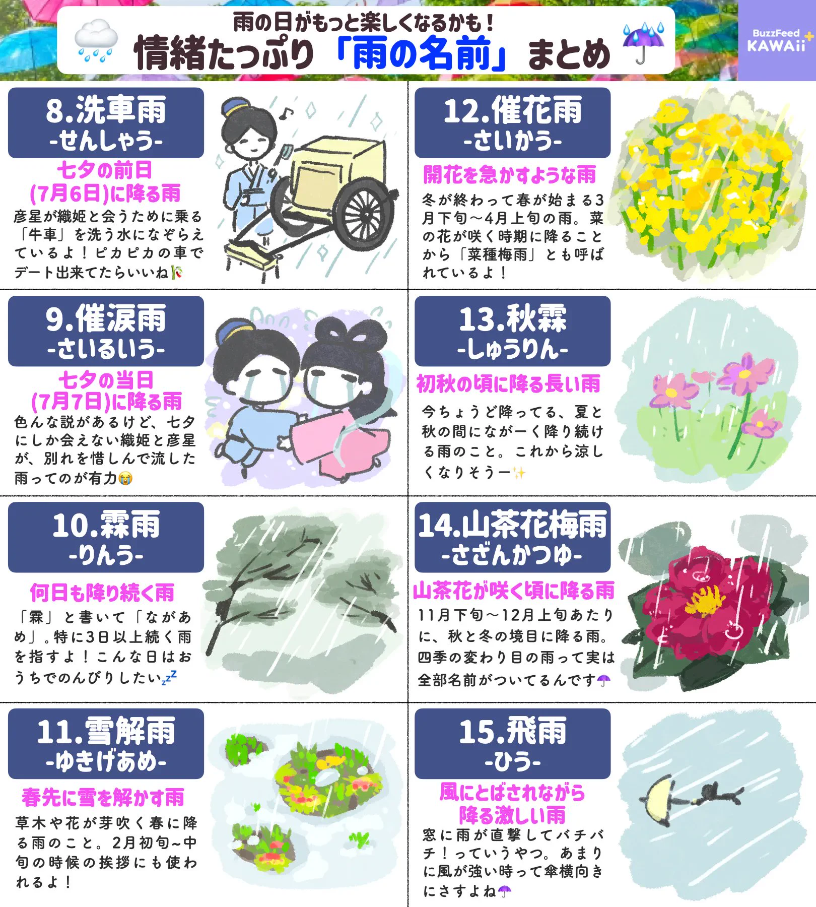 知っていたら雨の日が楽しくなっちゃうかも！いろいろな「雨の名前」のまとめ！
