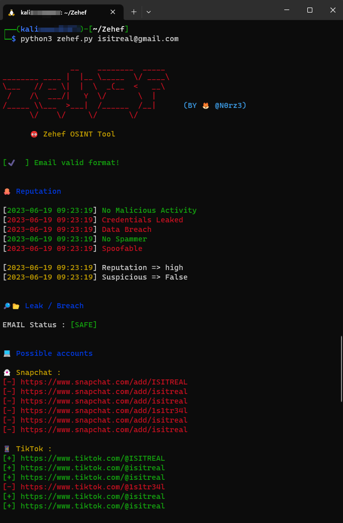 Want to gather information about an email?

Zehef checks email reputation, possible accounts and more. 

github.com/N0rz3/Zehef

#OSINT #reconnaissance #DFIR #ThreatIntel #CTI #cli #BlueTeam #infosec #investigation #intelligence