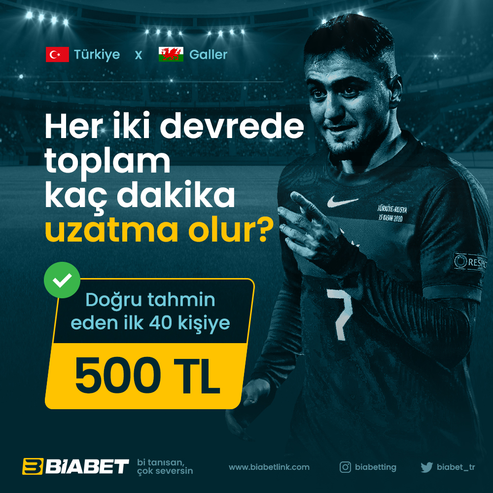 biabet_tr's tweet image. A Millilerimizin Maçına Etkinlik! 🇹🇷

Türkiye 🆚Galler maçında her iki devre toplam kaç dakika uzatma verilir? 

İlk 40 kişiye 500₺🎁

👉RT yap 3 kişiyi etiketle    
👉Form açıklamasındaki tüm hesapları takip et

‼️ Formu doldur: l24.im/gRel2