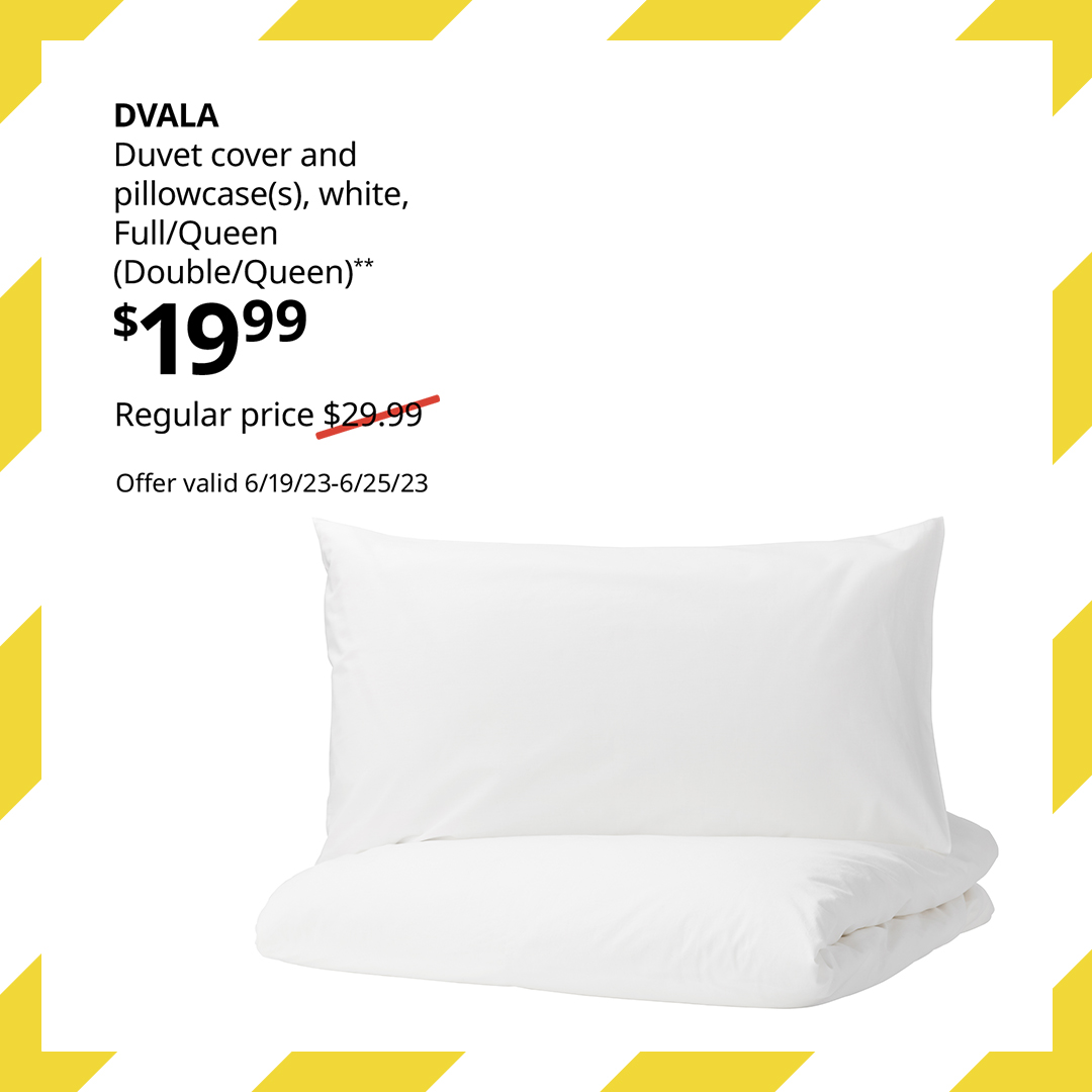 DVALA Pillowcase, white, Queen - IKEA