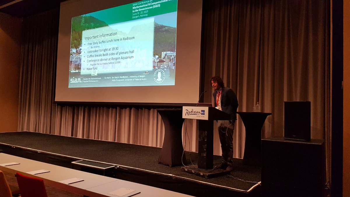 After months of preparation, #SIAMGS23 has kicked-off! It has been a great honor to have the university rector <a href="/margarethhagen_/">Margareth Hagen</a> as well as mayor of Bergen open the conference for us. We are looking forward to exciting research, talks, and discussion! To all attendants: Welcome!