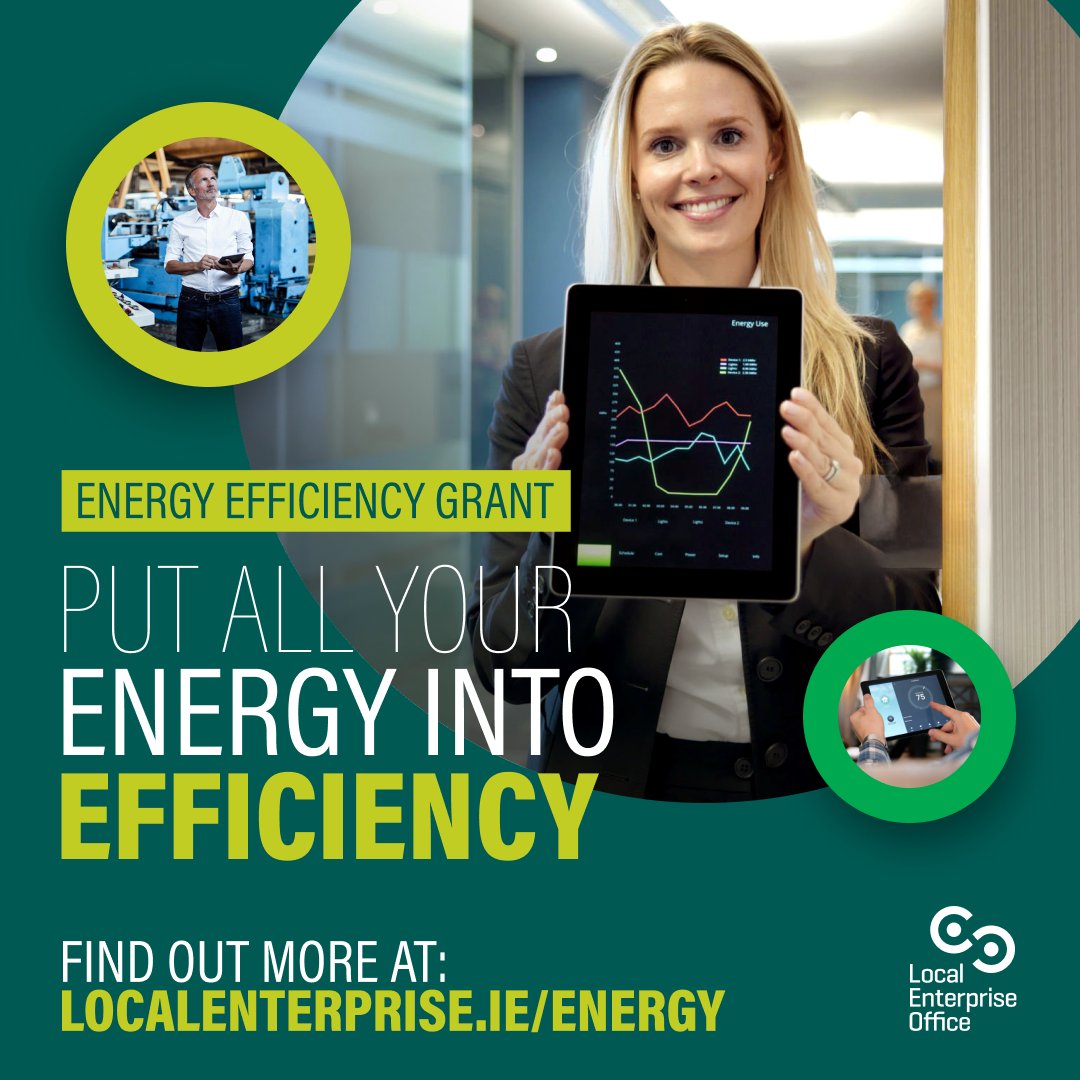 ✅Make your business more energy efficient ✅Make your business more sustainable The new Energy Efficiency Grant from the Local Enterprise Offices can make you're business more energy efficient and more sustainable. Go to LocalEnterprise.ie/energy to find out more #MakingItHappen
