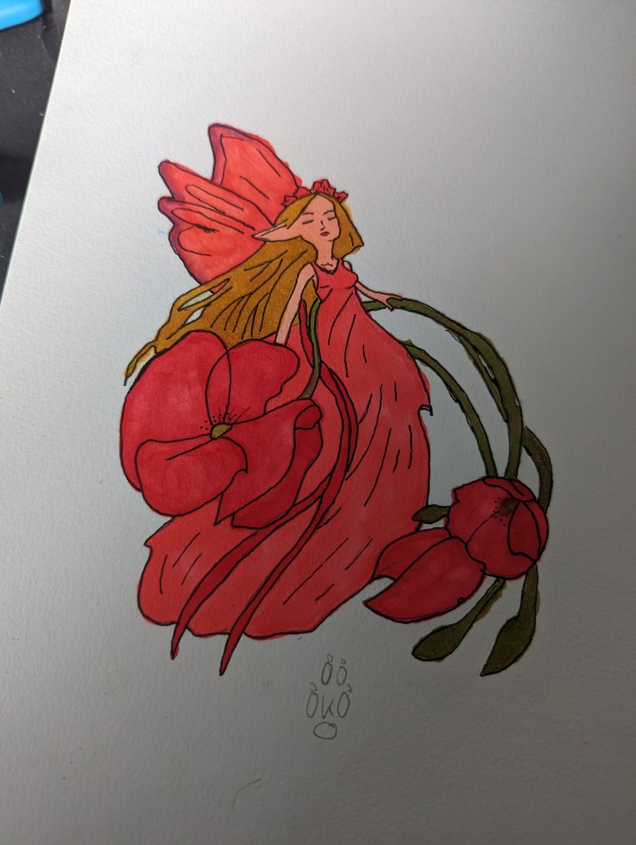 Mohnblumenelfe/fee 🌺🧚#art #elfe #fee