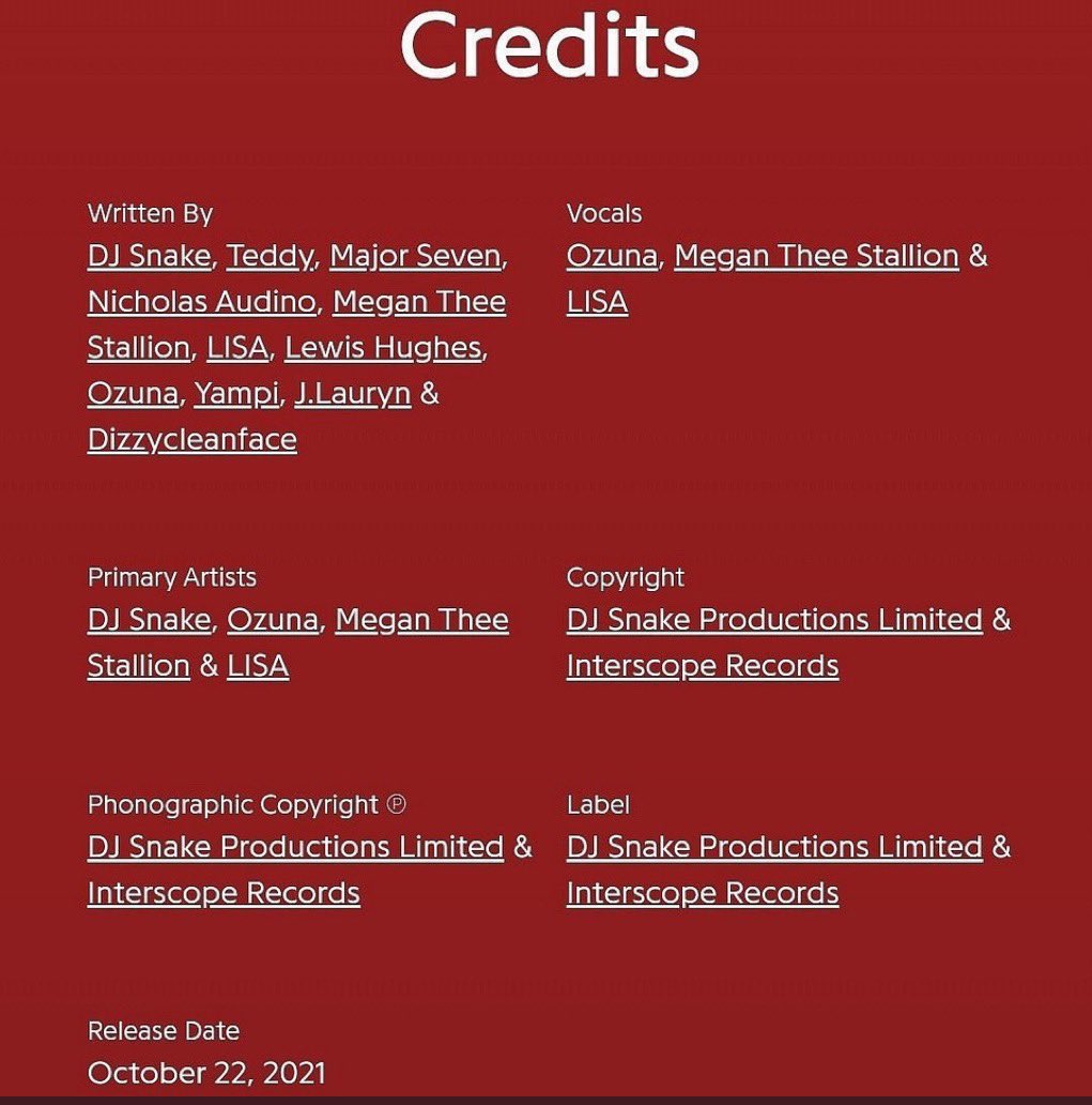 Lisa being credited as WRITER at ASCAP