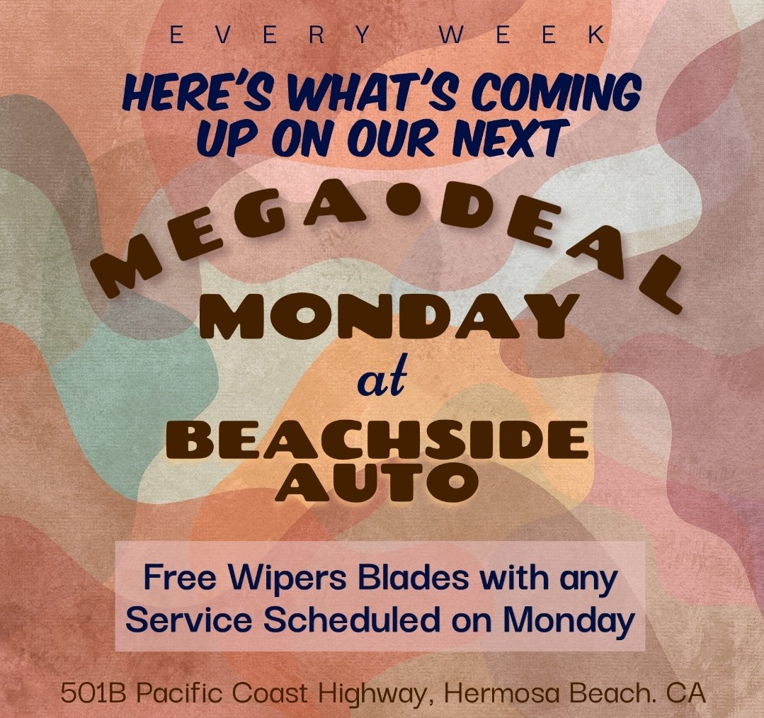beachside_hb's tweet photo. Last chance! Call now! 
📞 310-372-3992 
Or go to: https://t.co/PSWf1aYcIP 

Today's Mega*Deal Monday⬇️

✨️Free✨️ wiper blades with any service!

 ➡️TODAY ONLY
Monday, June 19th!!!

🌟Can't make it today? 
Be ready for next
 Monday's  Mega*Deal! https://t.co/uIutndpsNX