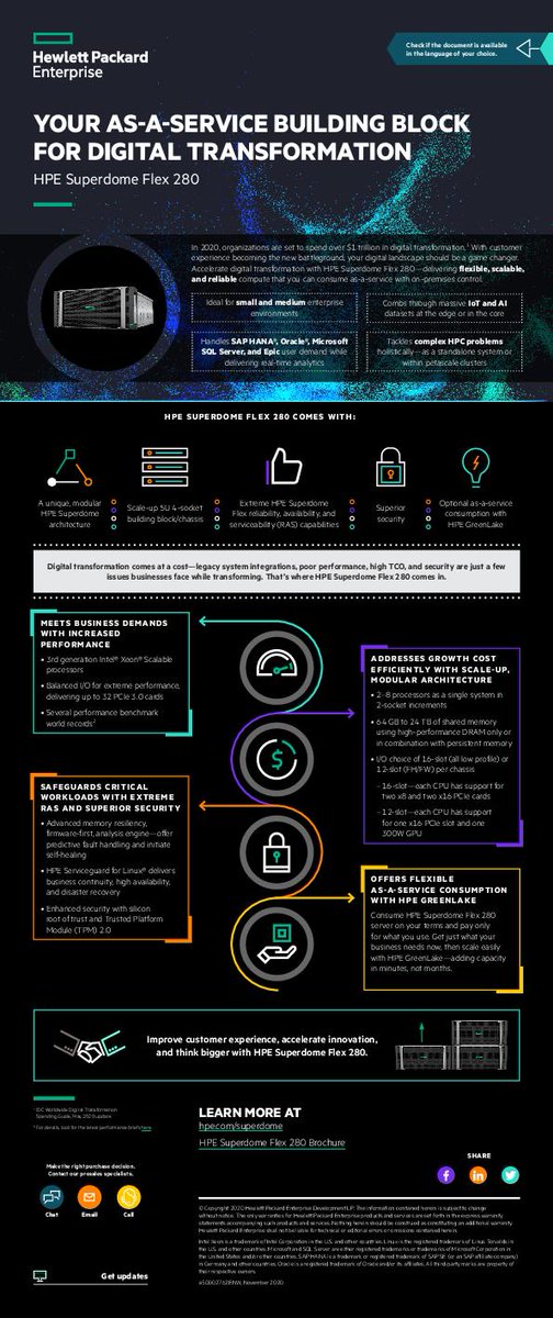 JonathansCompNJ's tweet image. Introducing the @HPE Superdome Flex 280: Think bigger. For SMBs, this is the perfect building block to digital transformation. Learn more in this infographic, courtesy of Jonathan's Technology Solutions. stuf.in/bblvjm