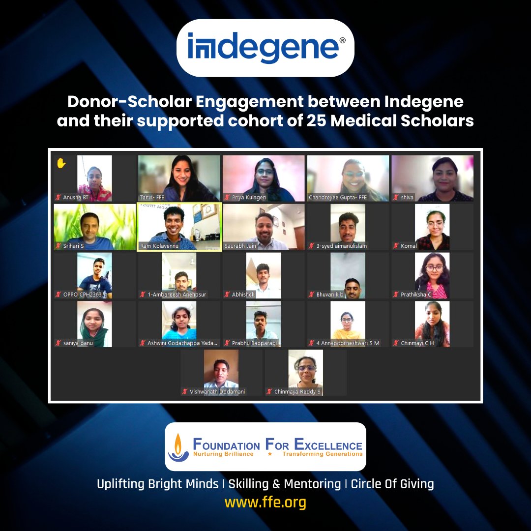 The passion and determination of our medical scholars shone brightly as they shared their inspiring journeys during the virtual meetup with Indegene.

#FutureReadyHealthcare #indegene #ffe #foundationforexcellence #csrinitiative #csrindia #csr

@indegeneinsight