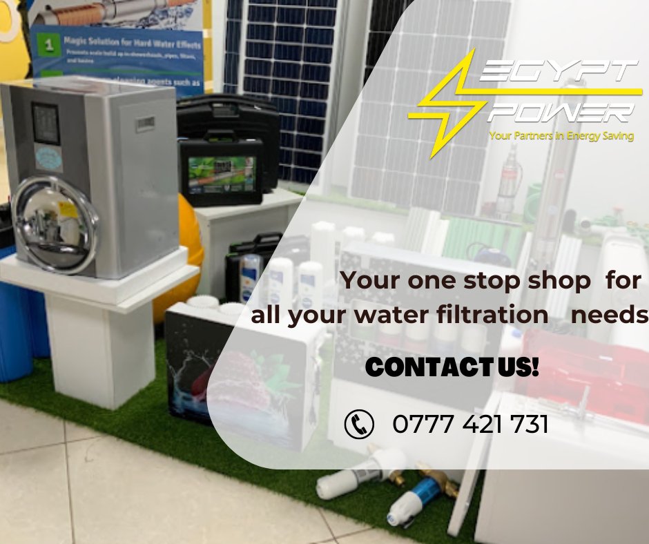 egyptpowers's tweet photo. We offer:
Reverse Osmosis Systems: Say goodbye to impurities! Our advanced reverse osmosis systems remove contaminants, providing you with fresh water .#Raila Odinga #SyokimauRobbery#Moses Kuria https://t.co/Q4DsdDML8x