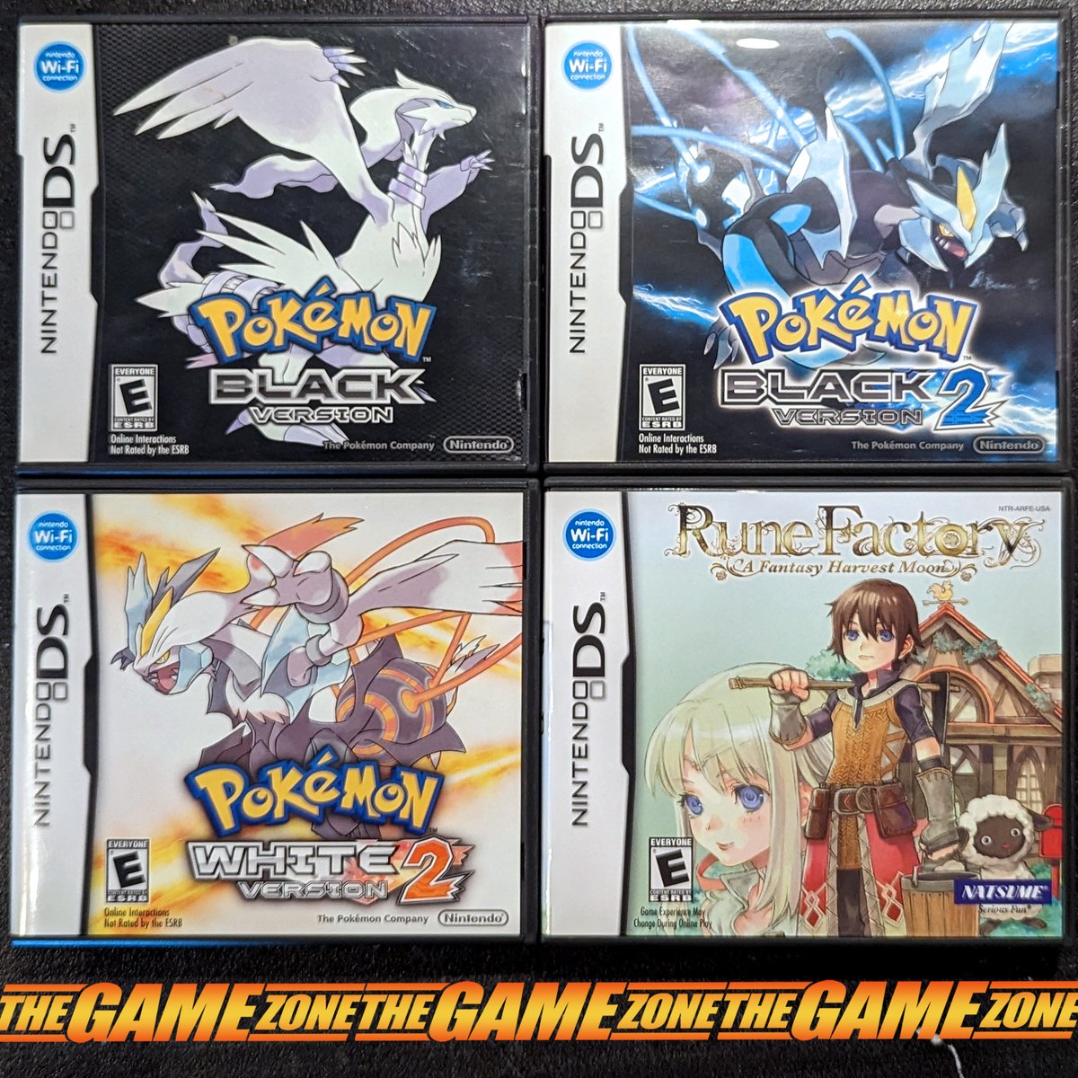 TheGameZoneGZ's tweet photo. This Just in! #pokemonblack #pokemonblack2 #pokemonwhite2 #runefactoryafantasyharvestmoon #nintendods #nintendodsgames #dsgames #hillsdalenj #thegamezone https://t.co/RvC5Niet0C