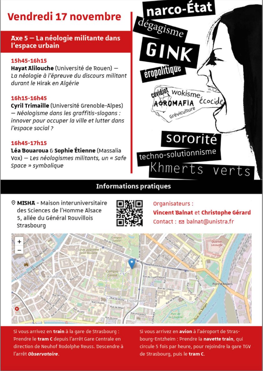 oh le beau colloque ! "Lutter avec des mots - néologie et militantisme" Strasbourg, 16 et 17 novembre 2023 <a href="/unistra/">-</a>