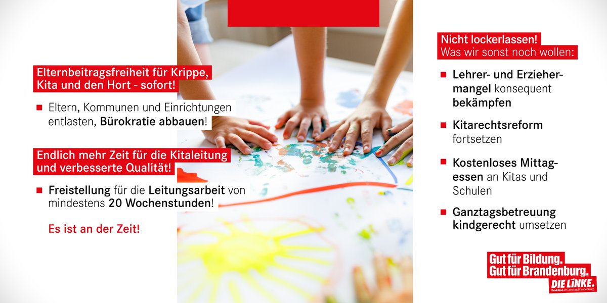 linke_ltbb's tweet photo. Wir fordern #Investitionen in Kitas und Schulen - Jetzt!
 
#brandenburg #bildung #gerechtigkeit #gutfürbrandenburg #linkeltbb https://t.co/bmI3mitJkj