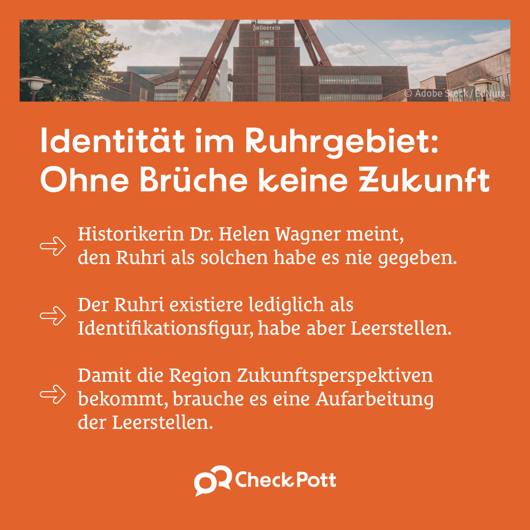 CheckPott_'s tweet photo. Eine zentrale Funktion von #Geschichte ist die Konstruktion von Identität. Für Dr. Helen Wagner ist das #Ruhrgebiet deshalb besonders faszinierend. ➡️ https://t.co/keTCxX3pwh #checkpott #soticktdasruhrgebiet @BrostStiftung https://t.co/3jaFBmW1qe