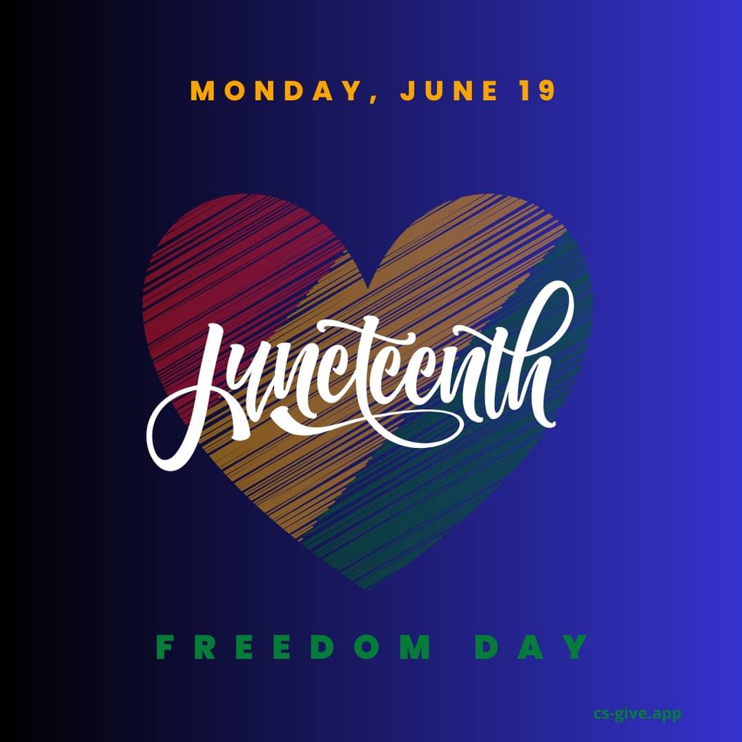 @BarackObama #Juneteenth is a day to reflect on the progress that has been made & the work that still needs to be done to achieve racial justice.
Join us in supporting the fight for racial justice. Make a donation to an organization that you believe in

#GiveOnJuneteenth #BetterFuture #csgive