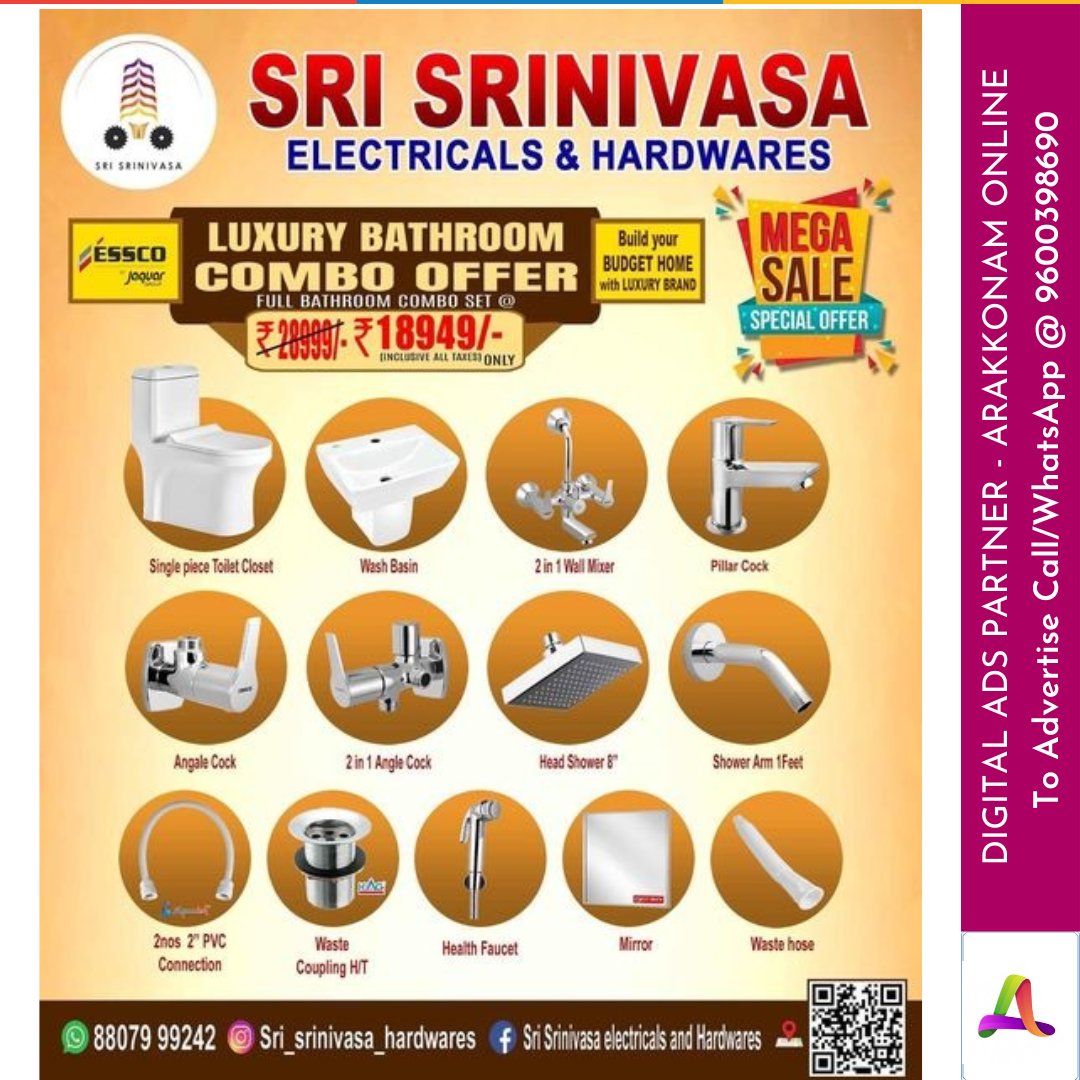 ArakkonamOnline's tweet image. #LuxuryBathroom #ComboOffer #SpecialOffer #Arakkonam #shopping