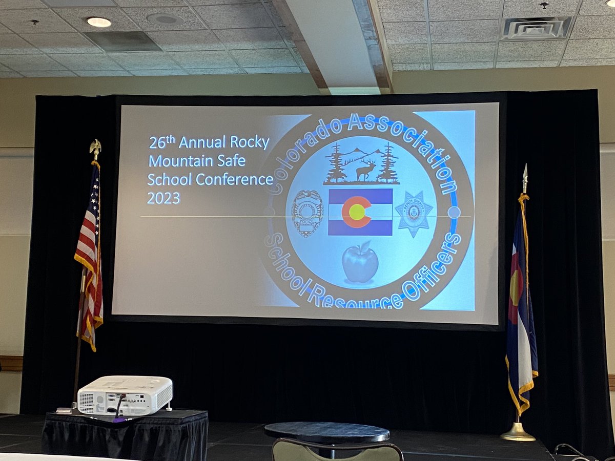 SROFairbanks's tweet photo. Your @TownofFrederick SRO’s are taking the 2023 school safety conference by #StVrainStorm. @Frederick_HS @ThunderValleyK8 https://t.co/eoacMIibWY