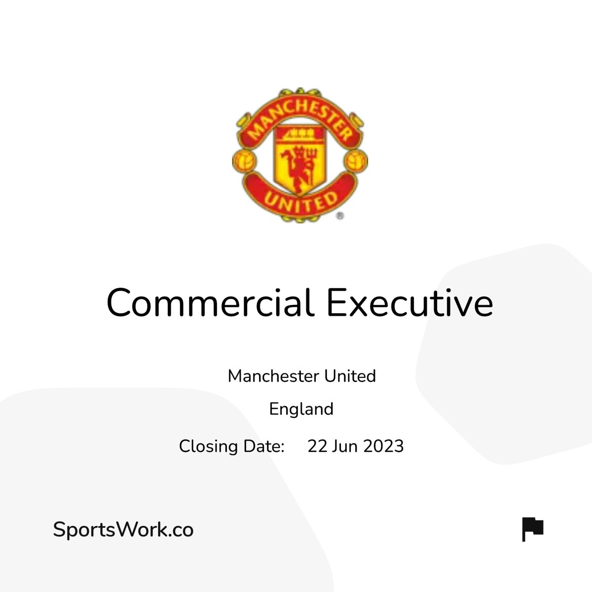⭐️  New Vacancy

⚽  Manchester United

💰 Commercial Executive

📍  England

More information can be found here - sportswork.co/jobs/mancheste…

#sportswork #sportsjobs #workinsport #England #manutd