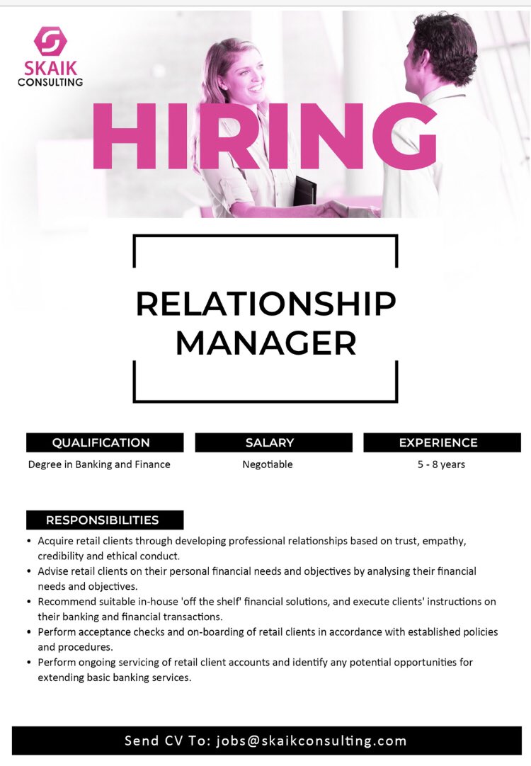 skaikgroup's tweet photo. Apply now via jobs@skaikconsulting.com https://t.co/jgUZ8yPBW6